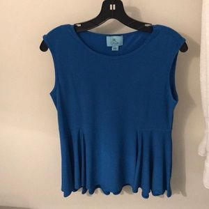 Blue peplum top